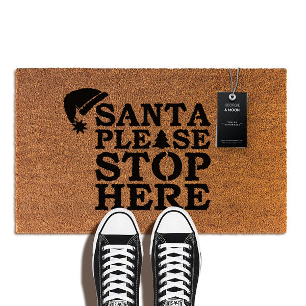 Custom Doormat - Santa Stop Here