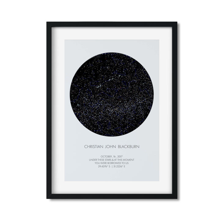 PERSONALISED STAR MAP - UNDER THESE STARS - Georgie & Moon