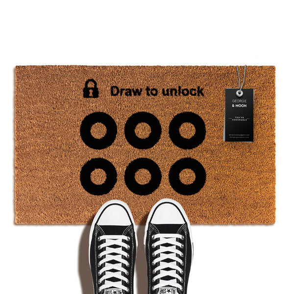 Funny Novelty Doormat Draw to Unlock