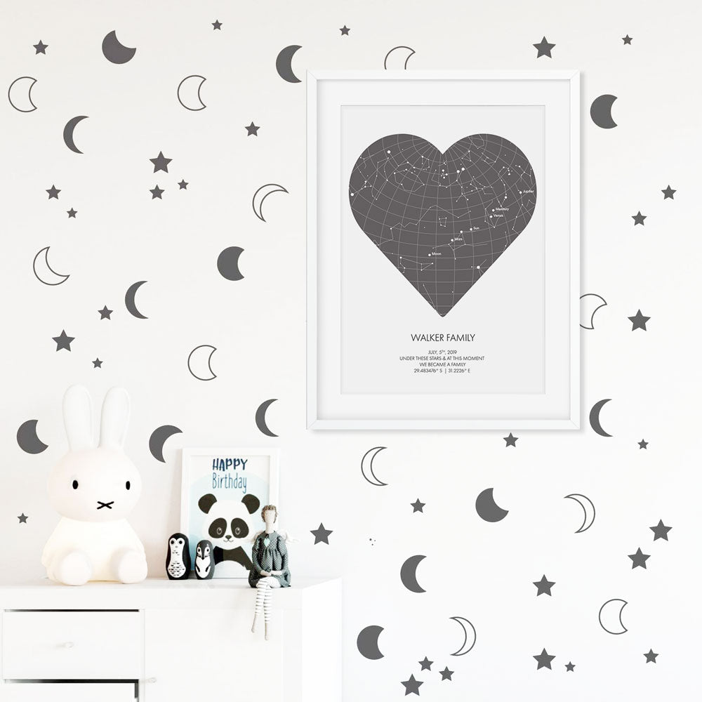 SM | Personalised Star Map Coloured Heart
