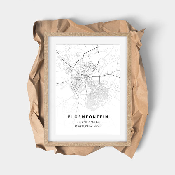 personalised city map wooden frame