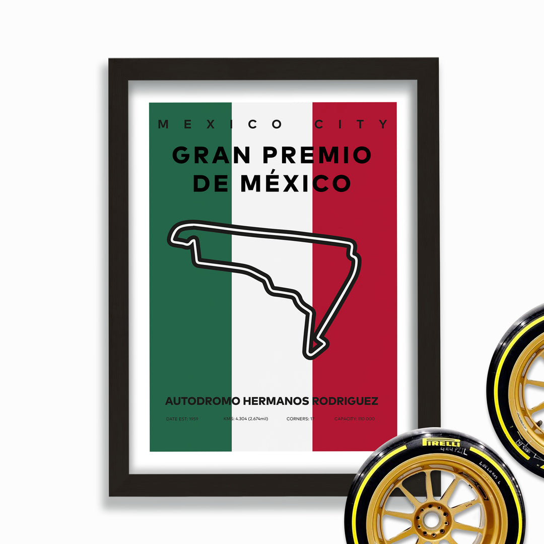 Formula Autodromo Hermanos Rodriguez Poster With Flag