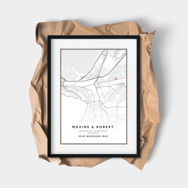 Personalised City Map Art Poster | Gradient with Borders