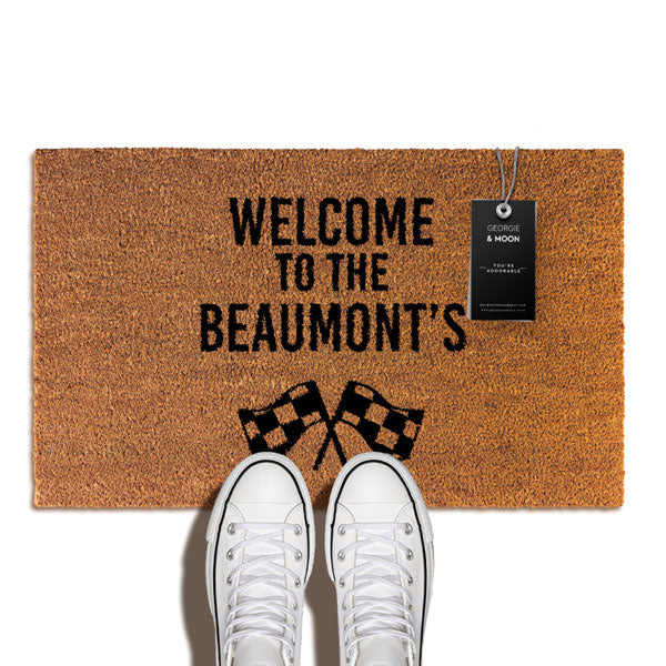 Personalised Doormat Flag and Names