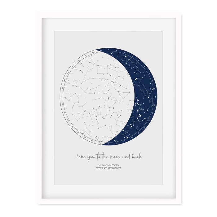 constellation map in white frame