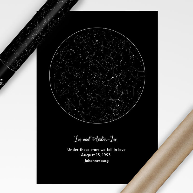 Simple Star Map - Personalised Star Map Print | Create your Own
