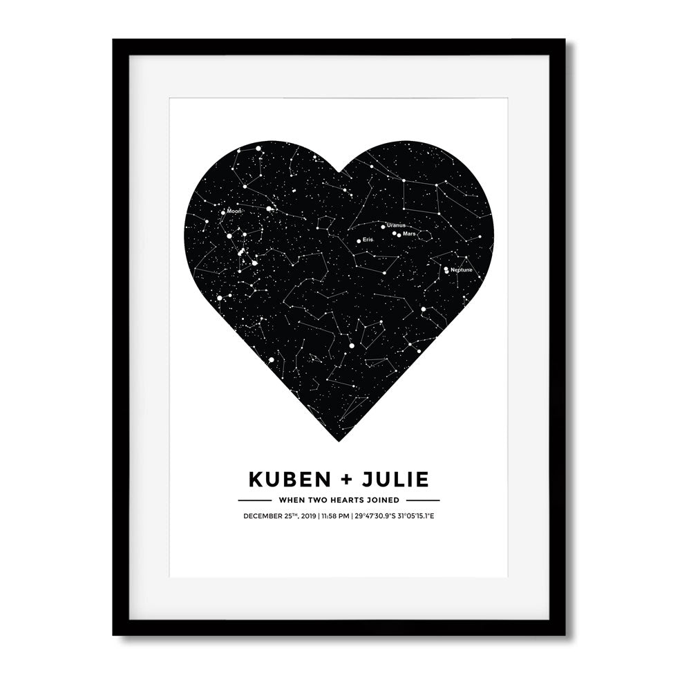 SM | Personalised Star Map Heart SM25