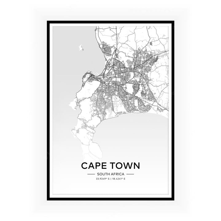 Cape Town City Map Art