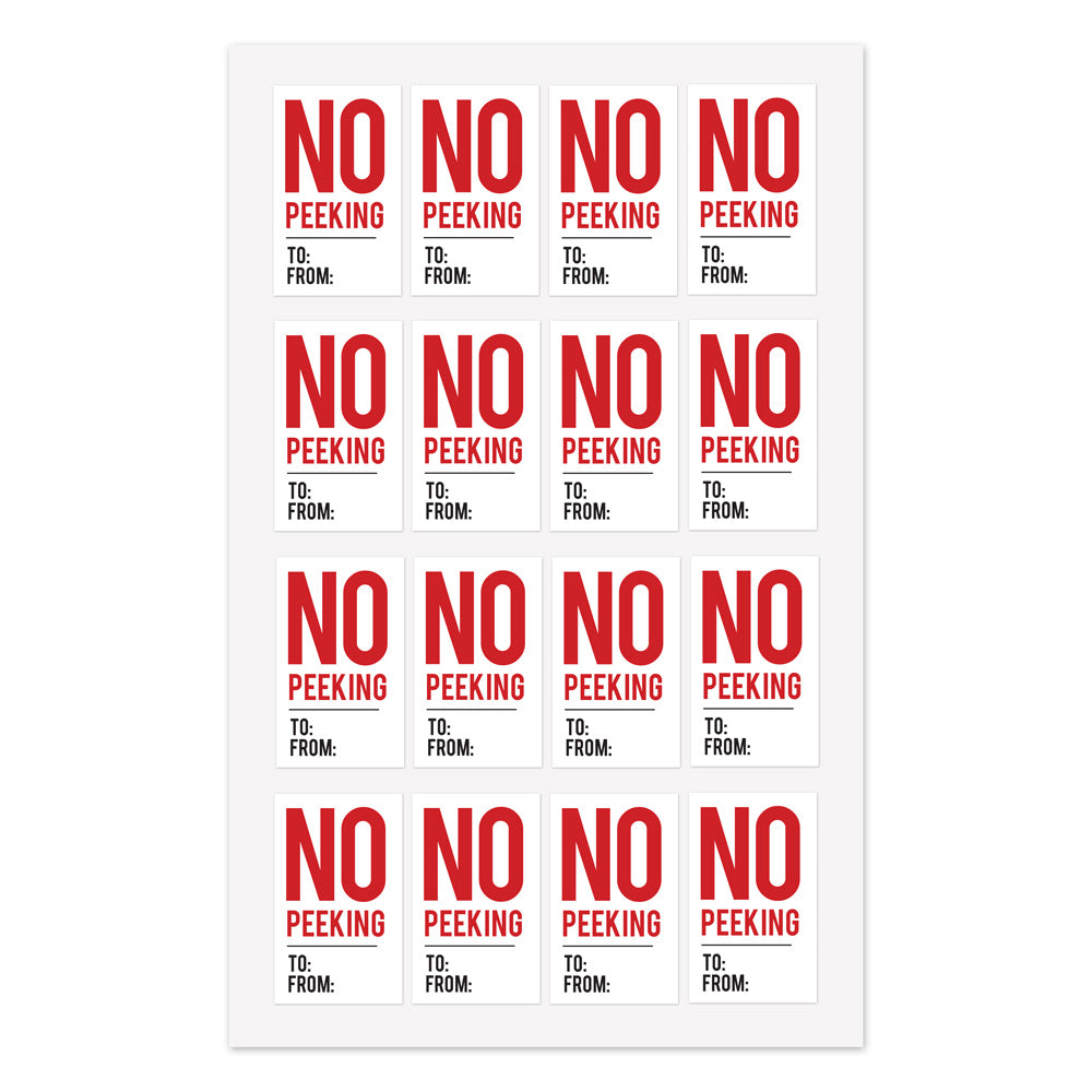 Christmas Stickers | No Peeking Red