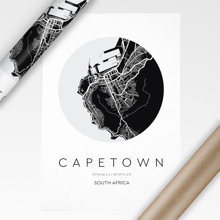 city map poster cape town