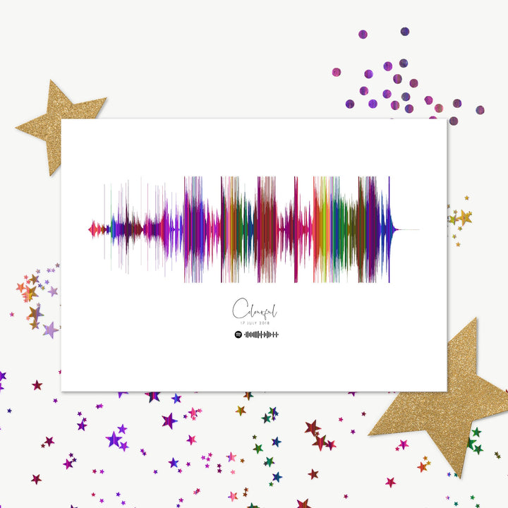 colourful multicolour sound wave canvas print