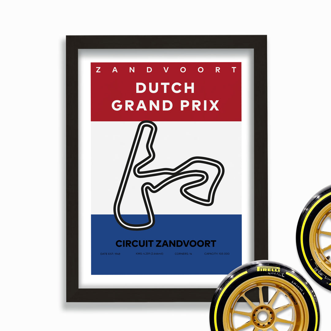 Formula Circuit Zandvoort Poster With Flag