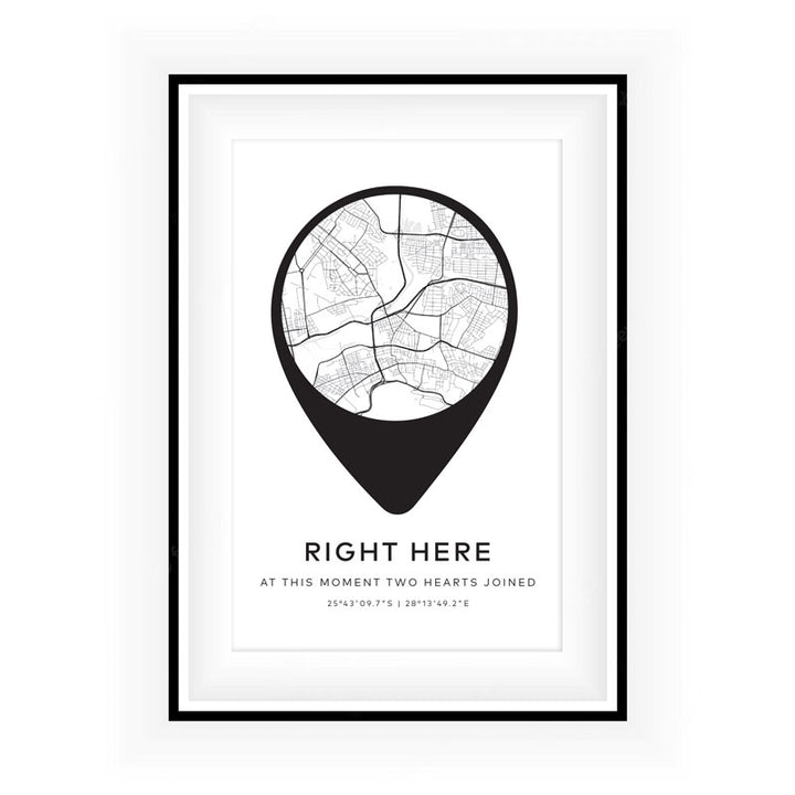 Personalised City Map Art | Location Pin