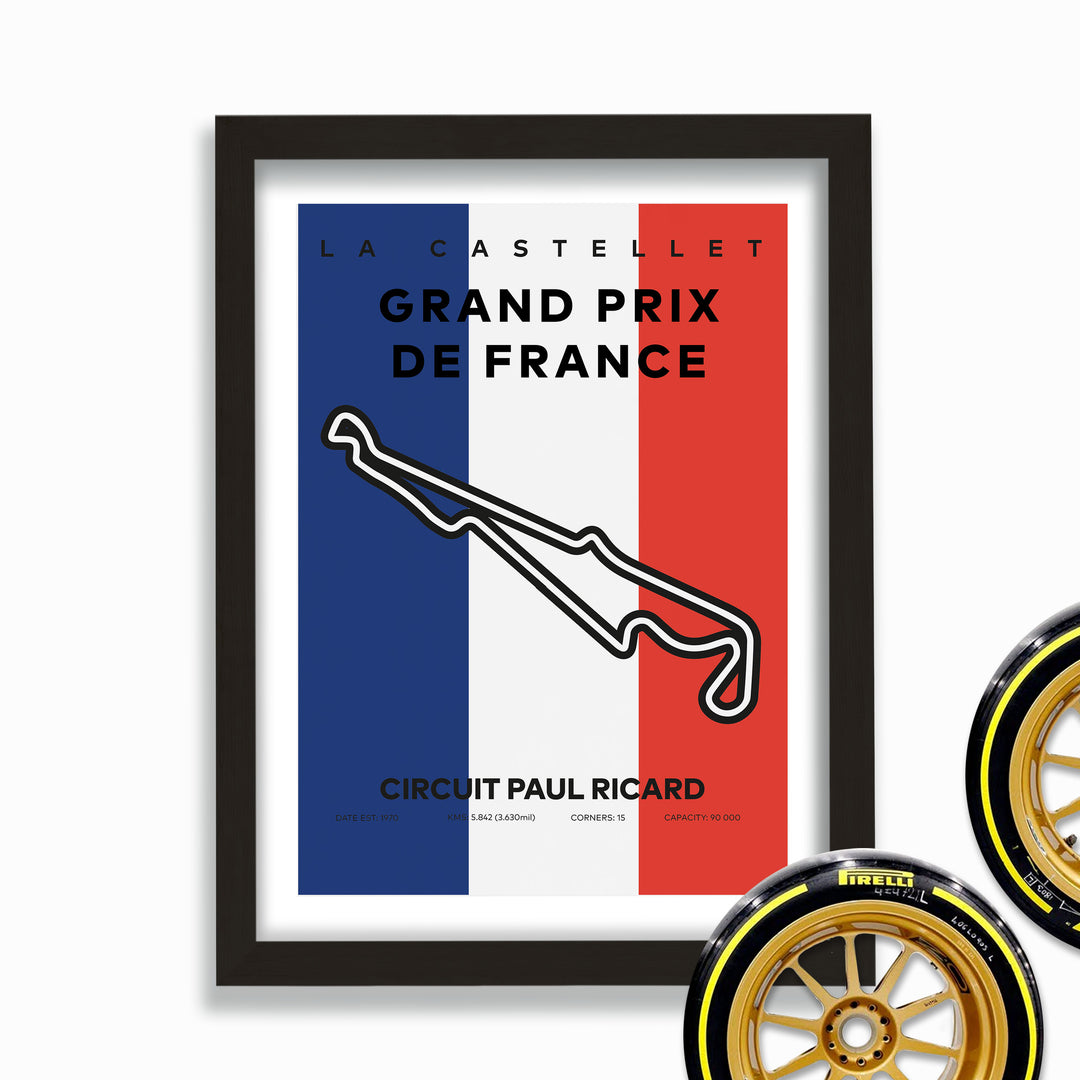 Formula Circuit Paul Ricard Poster With Flag