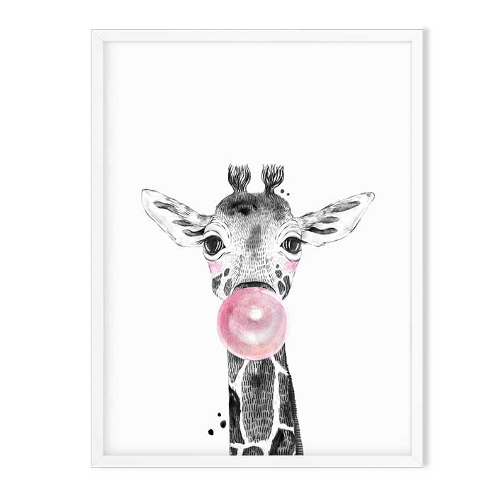 Wall Art - Bubblegum Animal Babies Pink