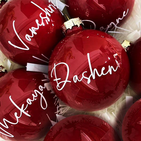 8cm Personalised Christmas Bauble Glass