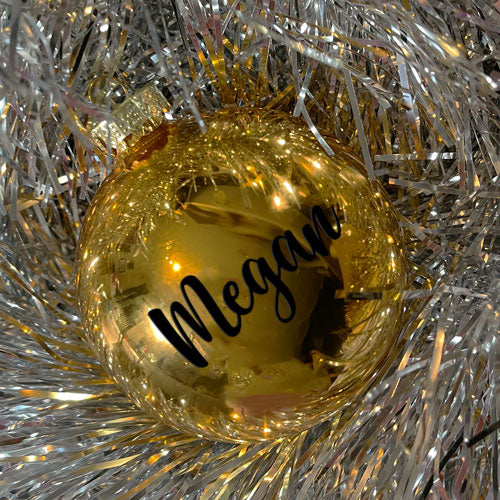 8cm Personalised Christmas Bauble Glass