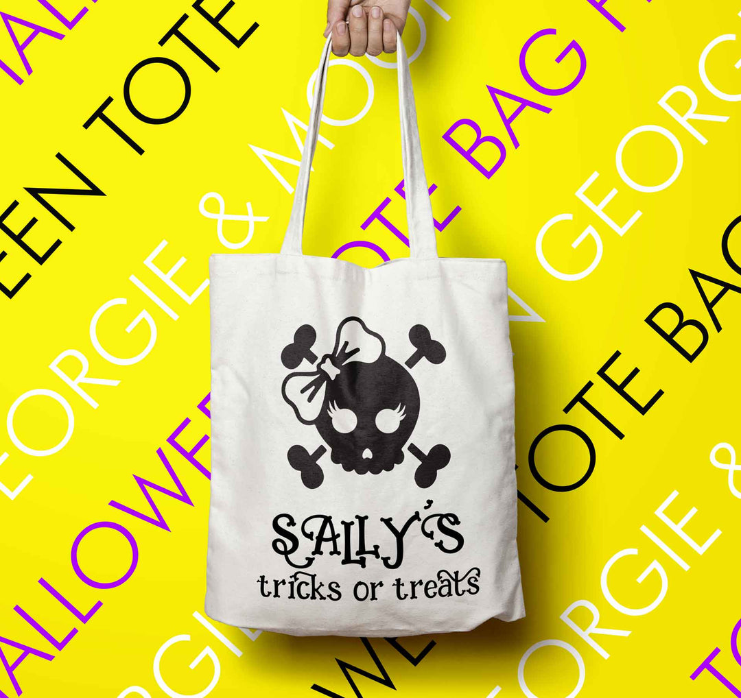 PERSONALISED HALLOWEEN TOTE BAG TRICKS OR TREATS - Georgie & Moon