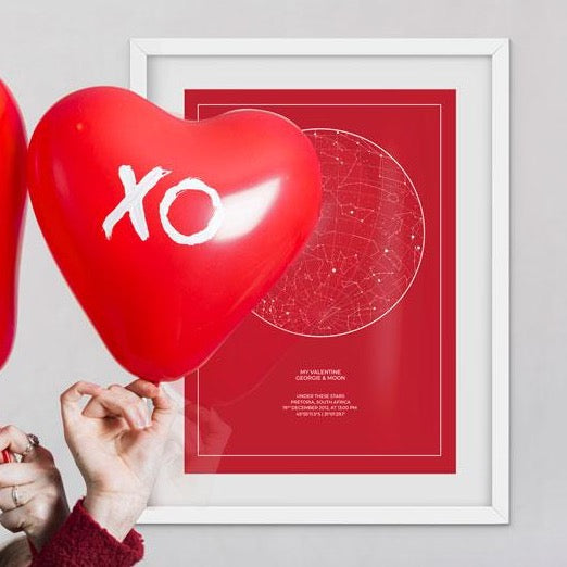 valentine balloon and star map