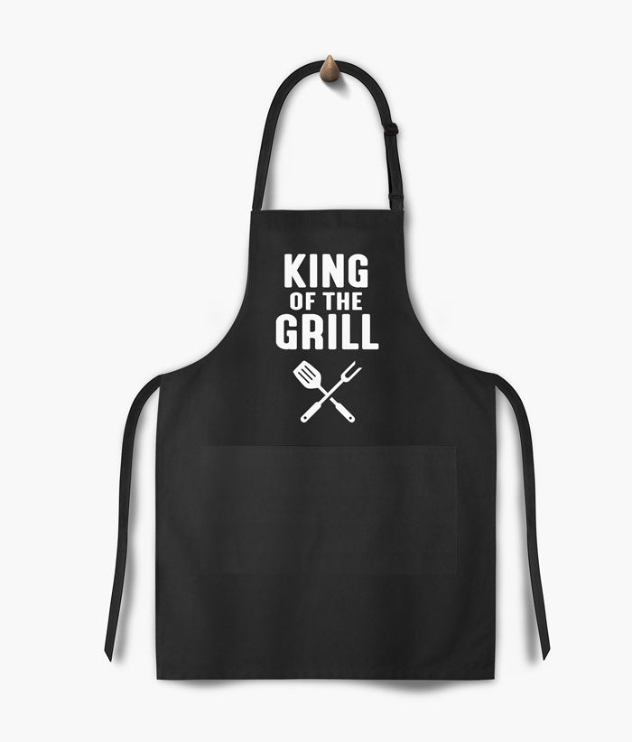 king of the grill personalised apron black