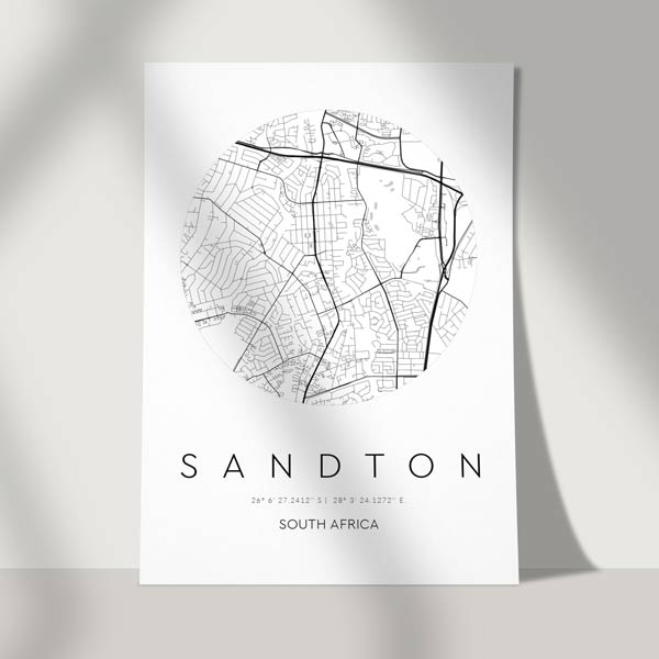 mapped art poster print - city road map art poster