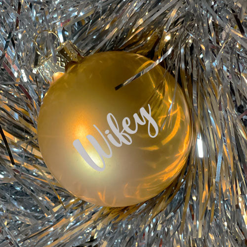 8cm Personalised Christmas Bauble Glass