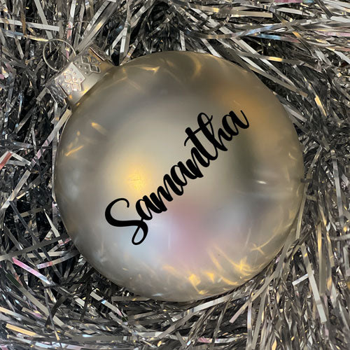 8cm Personalised Christmas Bauble Glass