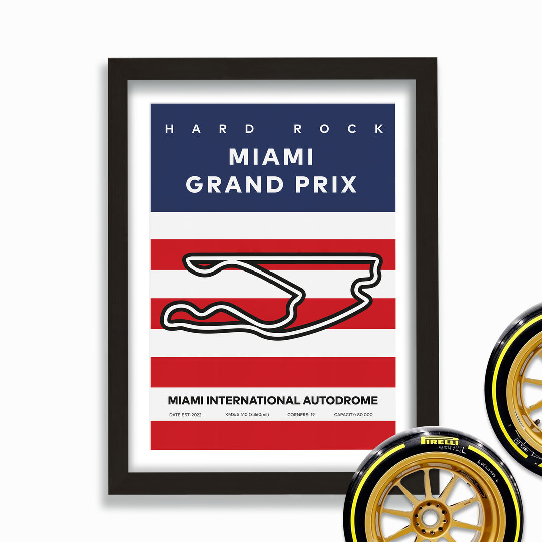 Formula Miami International Autodrome Poster With Flag