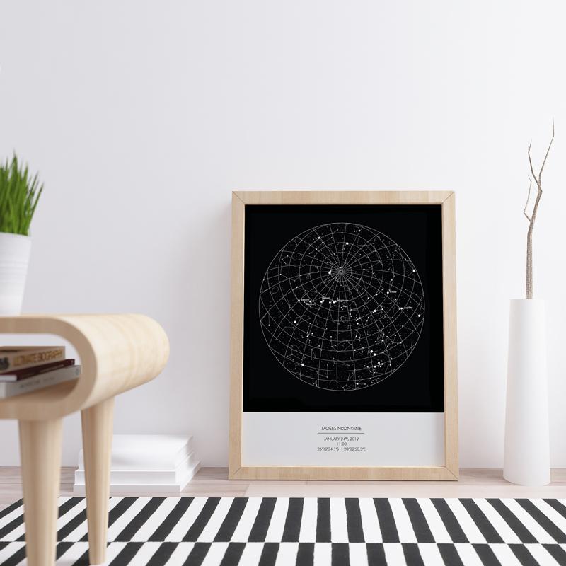PERSONALISED STAR MAP - UNDER THESE STARS - SM21 - Georgie & Moon