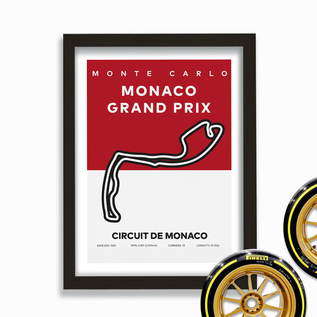 Formula Circuit De Monaco Poster With Flag