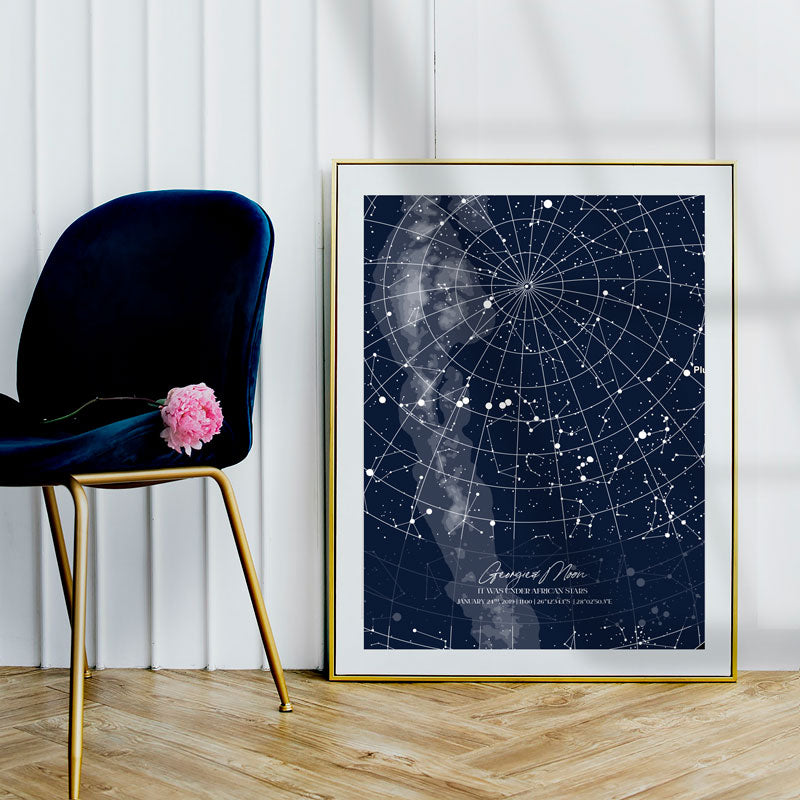 star map blue in a frame full page made in south Africa