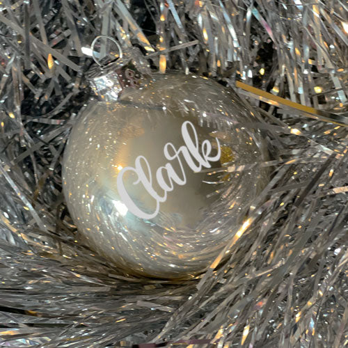 8cm Personalised Christmas Bauble Glass