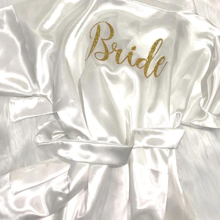 PERSONALISED BRIDAL DRESSING GOWN - SATIN - Georgie & Moon