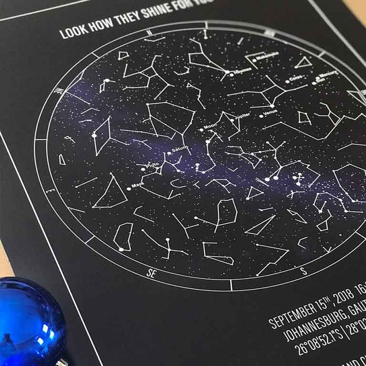 STAR MAP PERSONALISED PRINT - SMP4 - Georgie & Moon