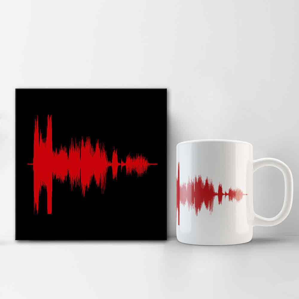 PERSONALISED SOUND WAVE VOICE ART ON CANVAS - I LOVE YOU - Georgie & Moon
