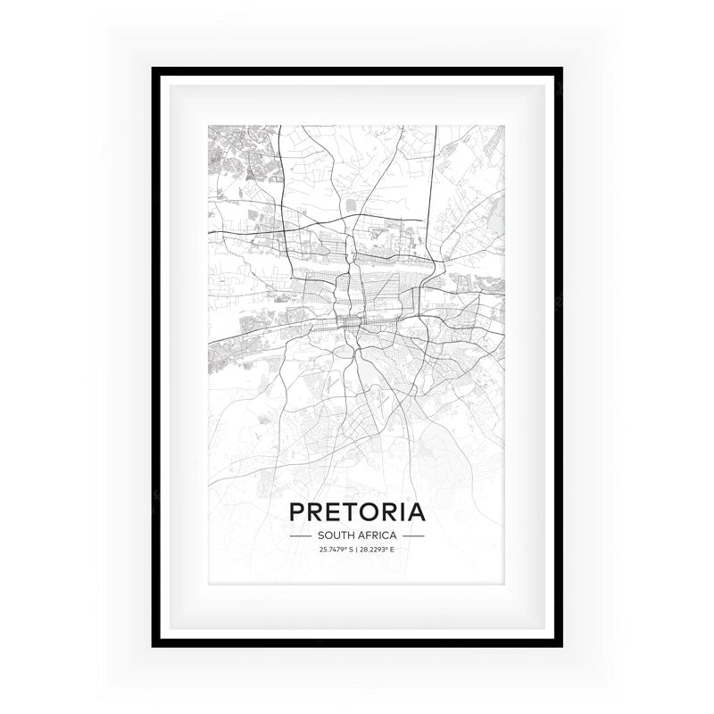 Pretoria City Map Art