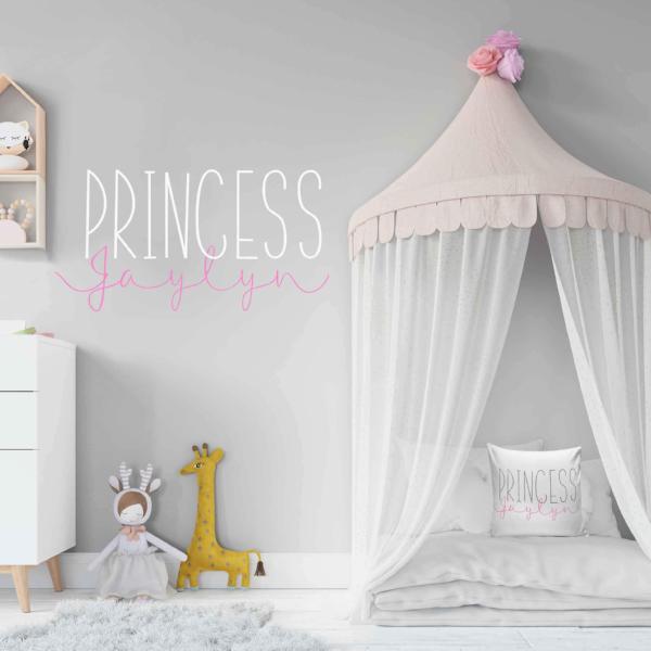 WALL DECAL - PRINCESS PERSONALISED NAME - Georgie & Moon