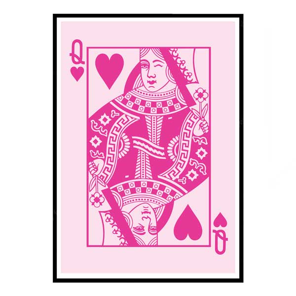 Queen of Hearts Playing Card Poster