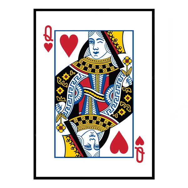 Queen of Hearts Playing Card Poster | Shop Online Georgie and Moon ...