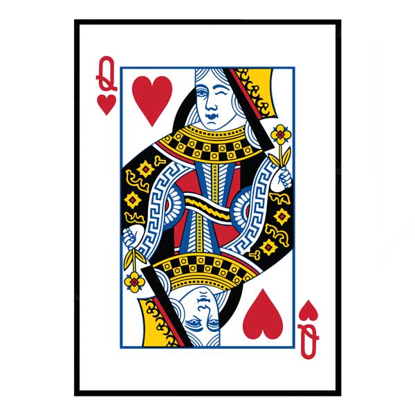 Queen of Hearts Playing Card Poster