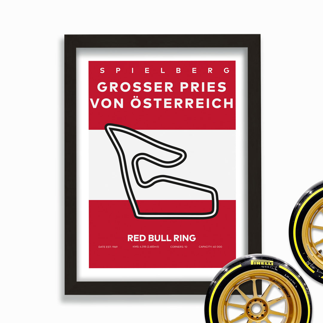 Formula Red Bull Ring Poster With Flag