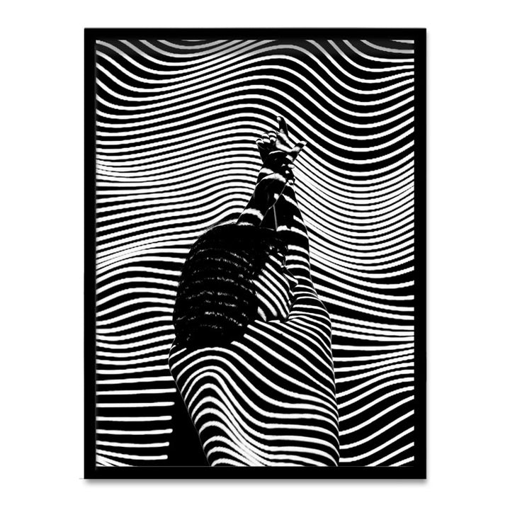 Black Modern skinny frame edge to edge with art poster inside