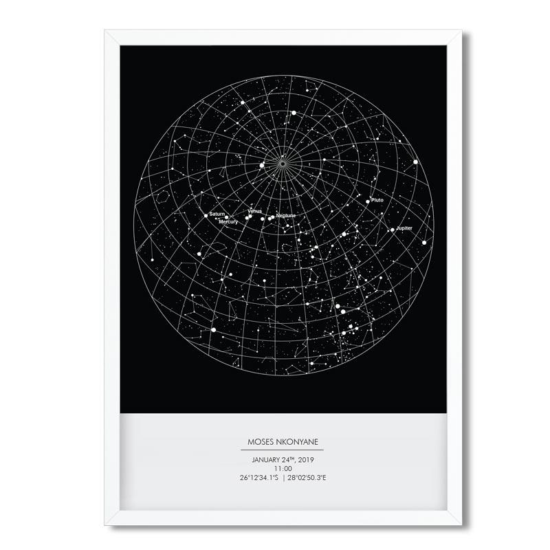 PERSONALISED STAR MAP - UNDER THESE STARS - SM21 - Georgie & Moon