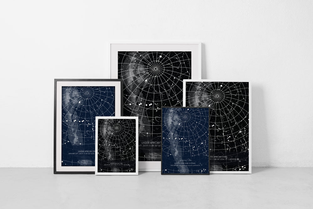many framed star maps 