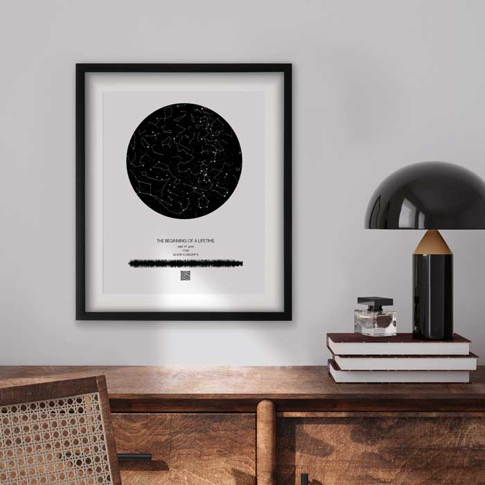 star map with sound wave
