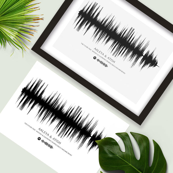 sound wave art framed and printed