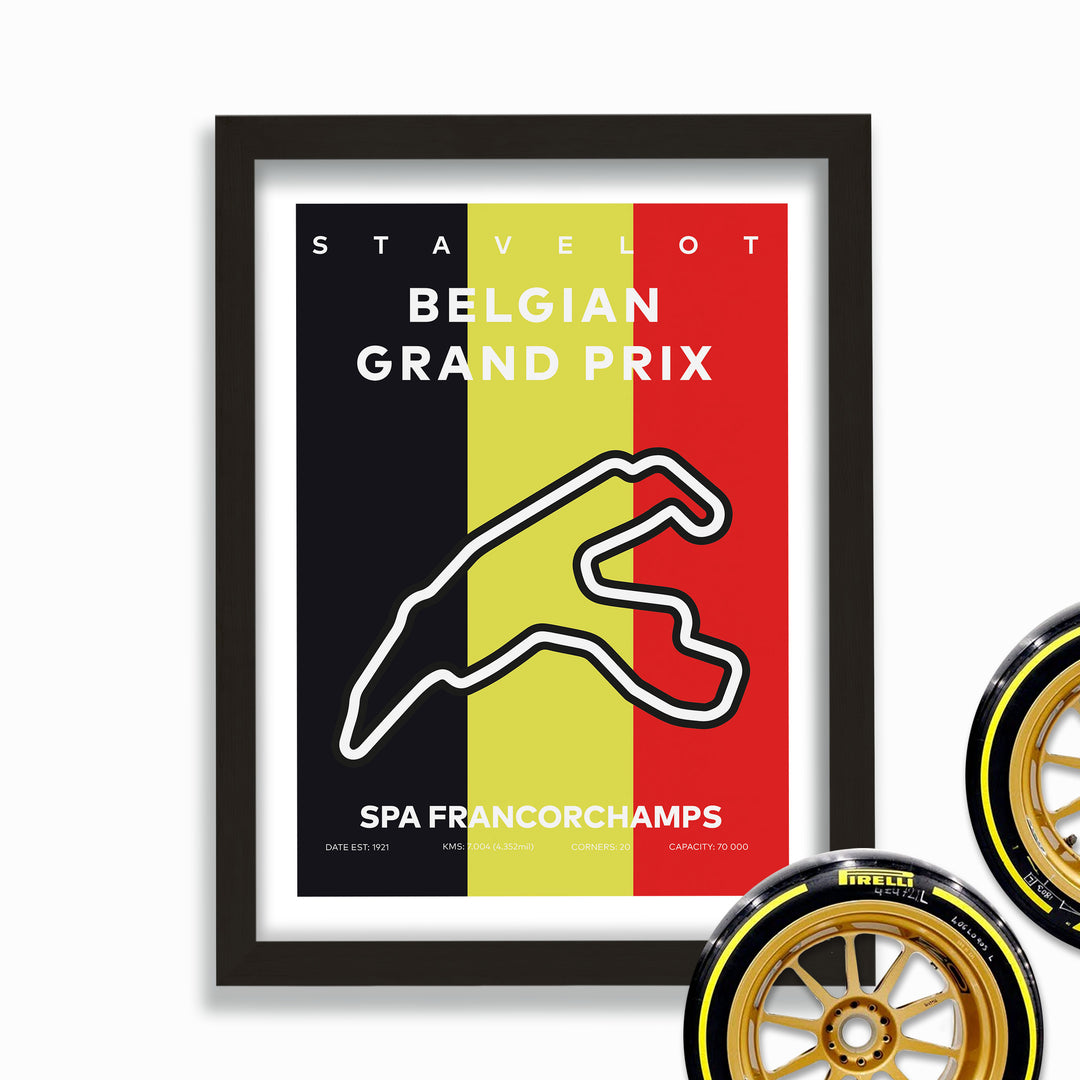Formula Spa Francorchamps Poster With Flag