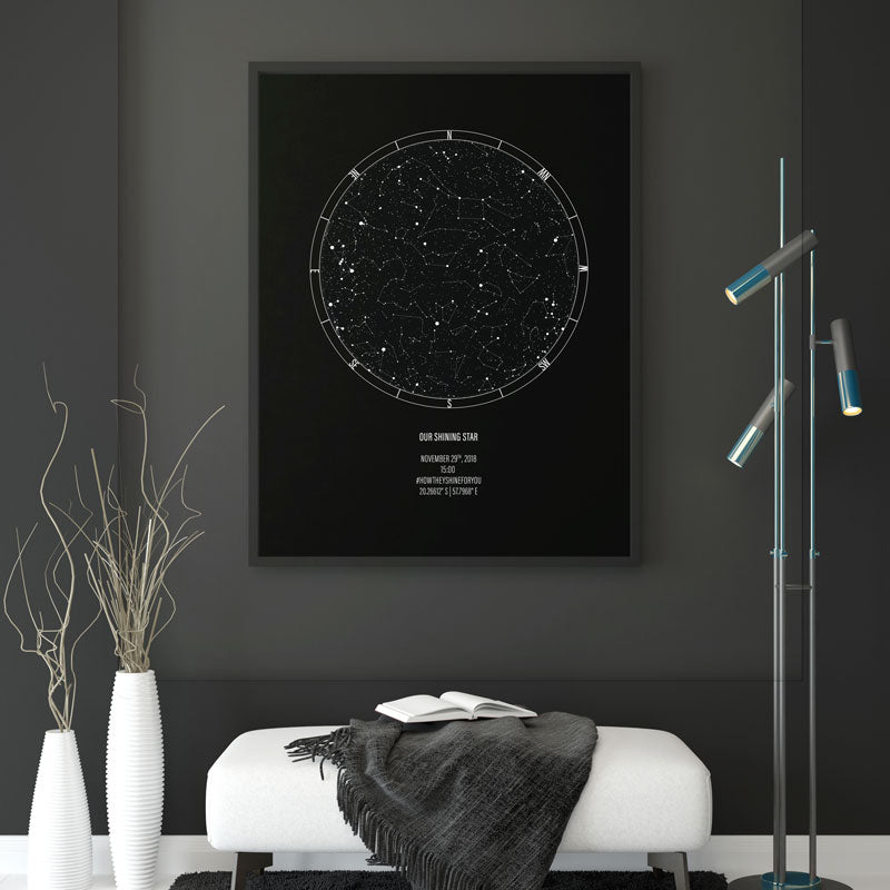 star map on wall 
