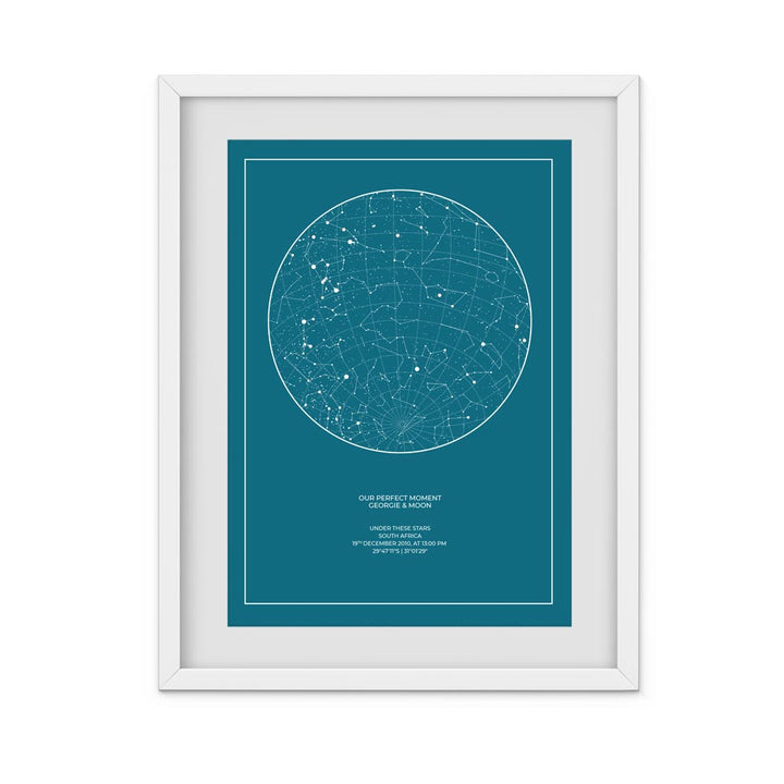 PERSONALISED STAR MAP - UNDER THESE STARS | SMC001 - Georgie & Moon