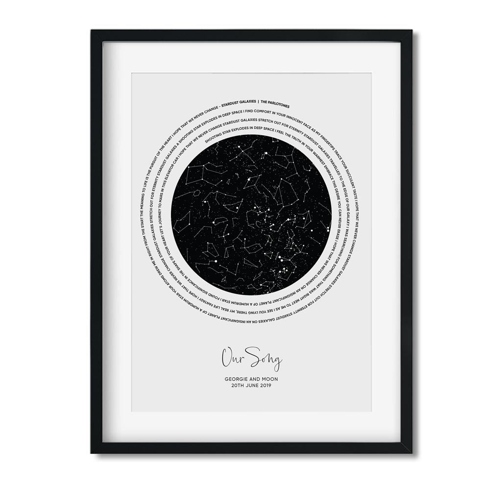 Personalised Lyric Star Map S01 - Georgie & Moon